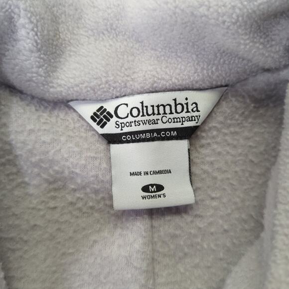 Columbia Soft Shell Full Zip Jacket Fleece Nylon Womens Medium Light Gray XL6717 - Picture 7 of 8